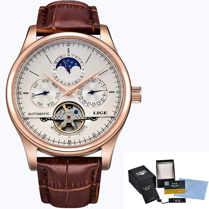 LIGE Women’s Automatic Tourbillon Watch