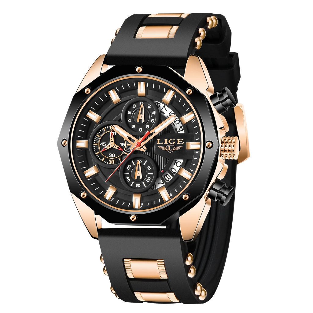 LIGE Men's Sports Chronograph Watch