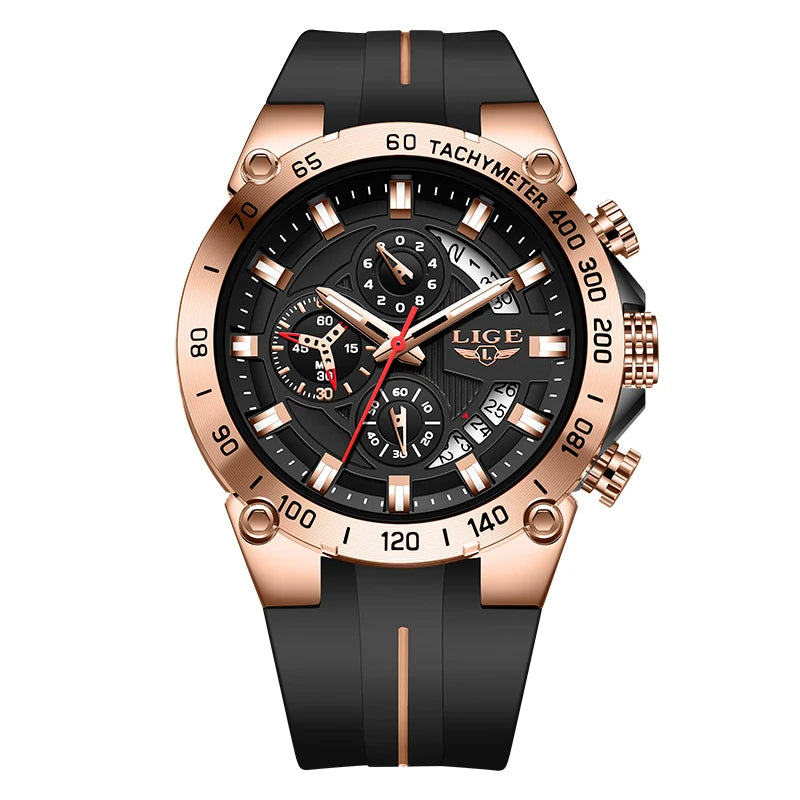 LIGE Men's Military Sports Chronograph Watch