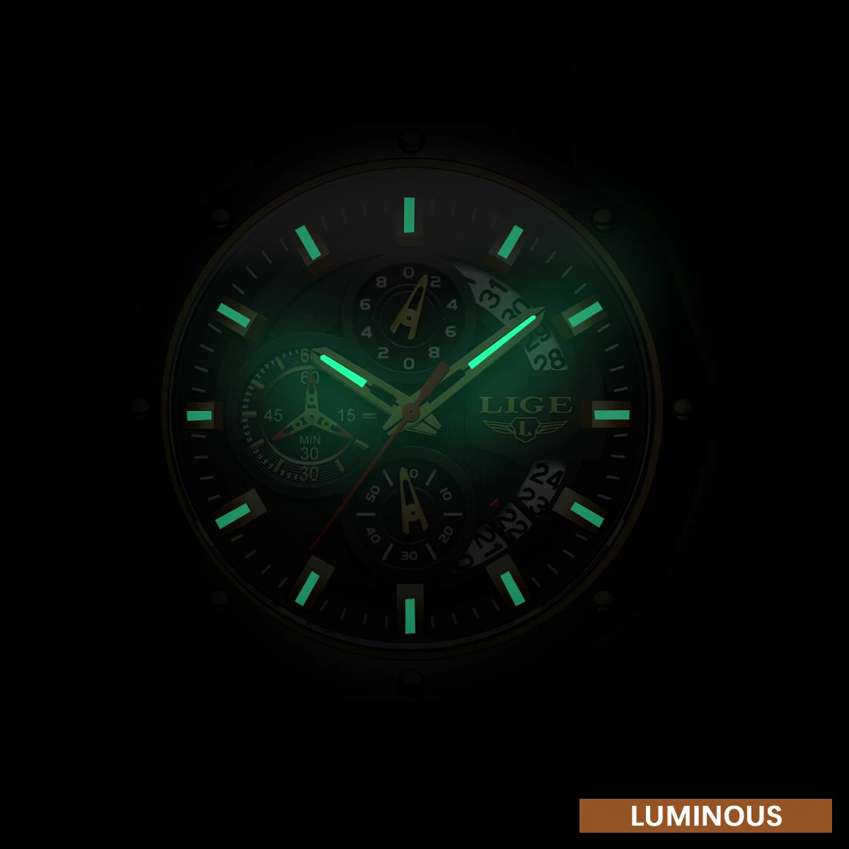 LIGE Men's Sports Chronograph Watch