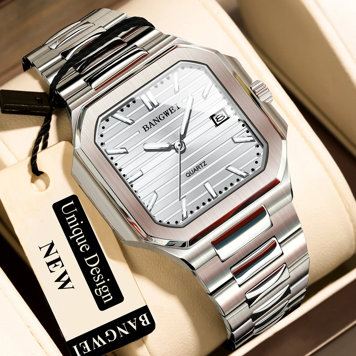 BANGWEI™ Classic Business Quartz Watch – Stainless Steel Edition
