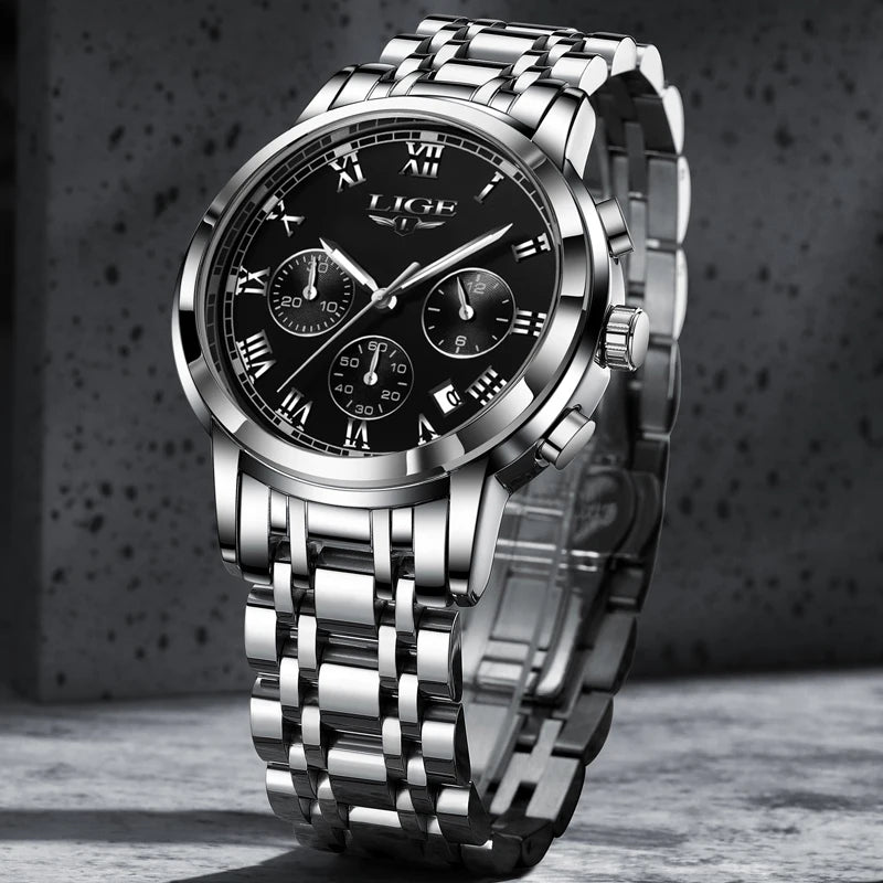 LIGE Men's Sport Chronograph Quartz Watch