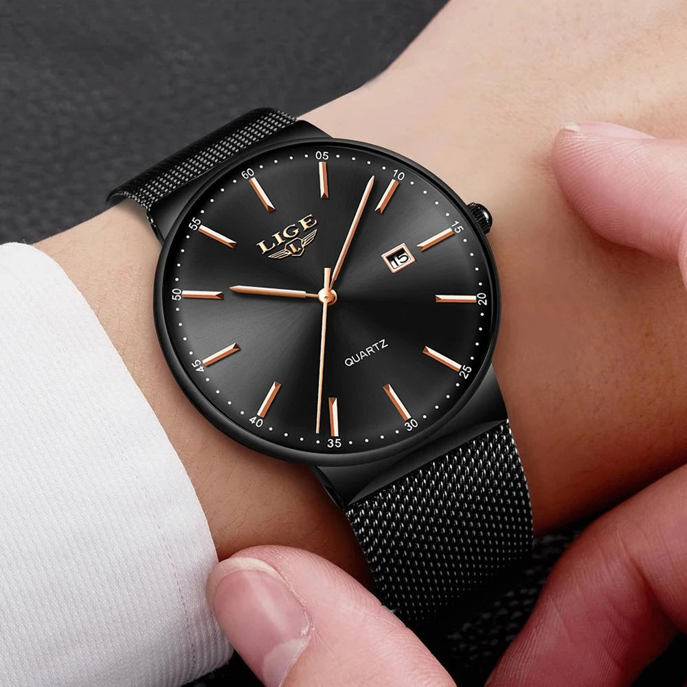 LIGE Ultra-Thin Business Quartz Watch