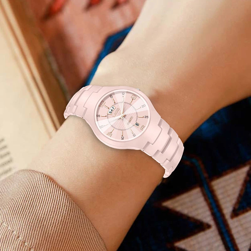 LIGE Elegant Ceramic Quartz Watch – Luxury Women’s Edition