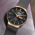 LIGE Men's Ultra Thin Steel Quartz Watch