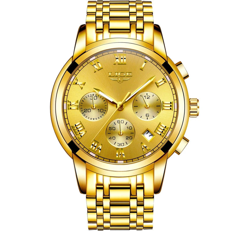 LIGE Men's Sport Chronograph Quartz Watch