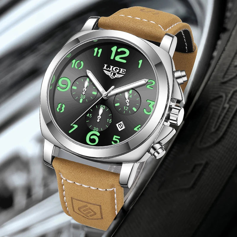 LIGE Luxury Chronograph Sports Watch