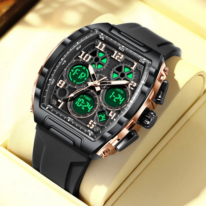 FOXBOX Men's Digital Multifunctional Alarm Watch