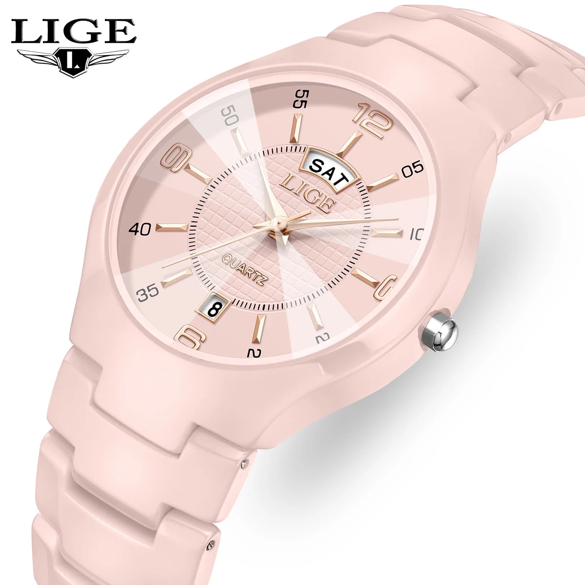 LIGE Elegant Ceramic Quartz Watch – Luxury Women’s Edition