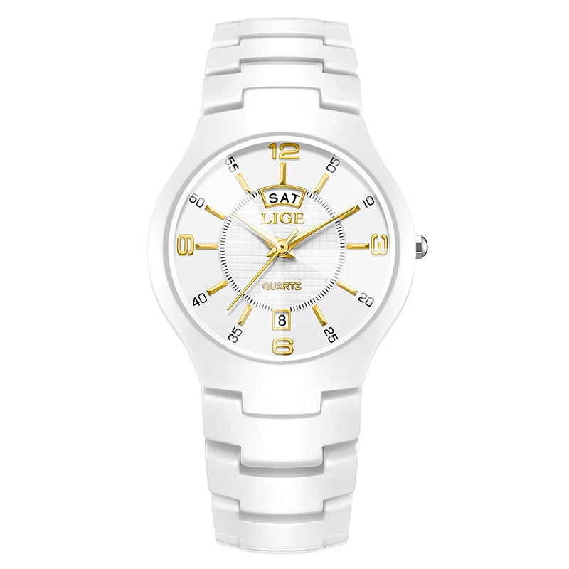 LIGE Elegant Ceramic Quartz Watch – Luxury Women’s Edition