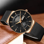 LIGE Men's Ultra Thin Steel Quartz Watch