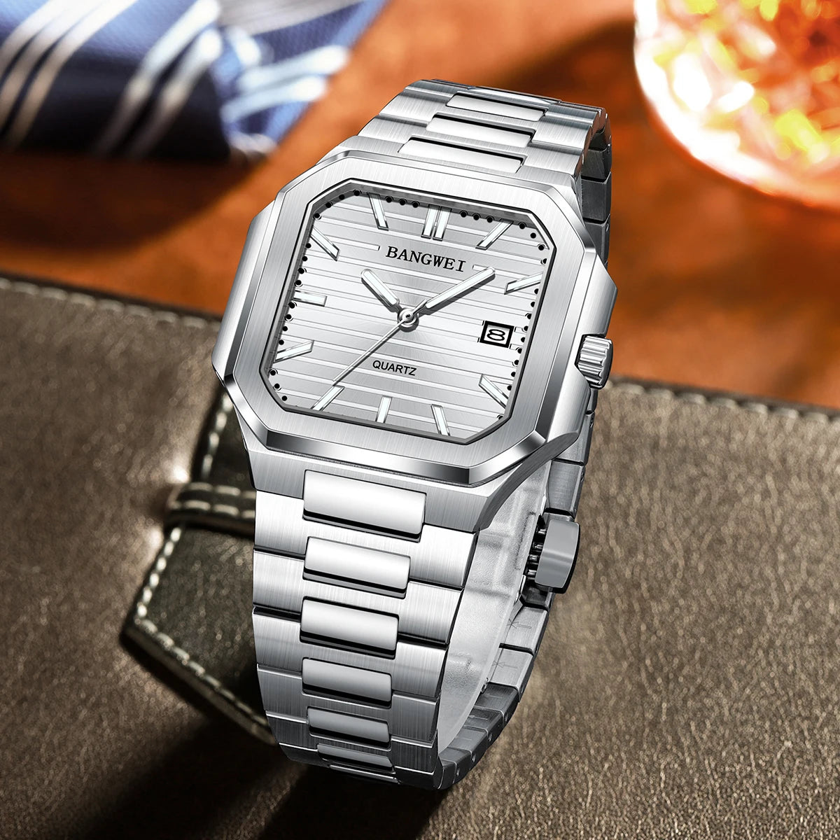 BANGWEI™ Classic Business Quartz Watch – Stainless Steel Edition