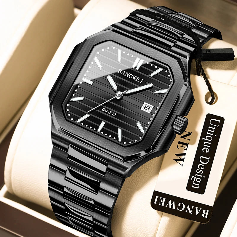 BANGWEI™ Classic Business Quartz Watch – Stainless Steel Edition