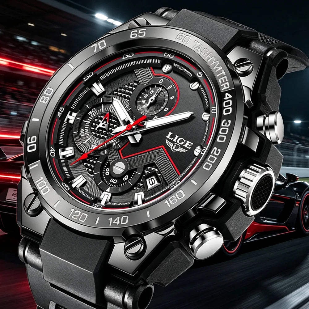 LIGE Tactical Sports Chronograph Watch