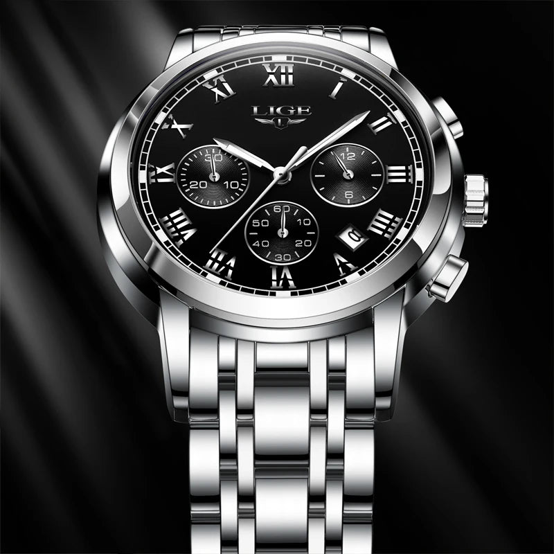 LIGE Men's Sport Chronograph Quartz Watch