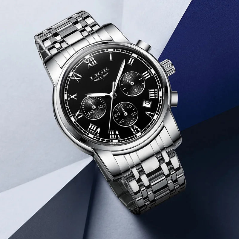 LIGE Men's Sport Chronograph Quartz Watch