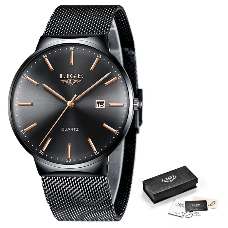 LIGE Ultra-Thin Business Quartz Watch