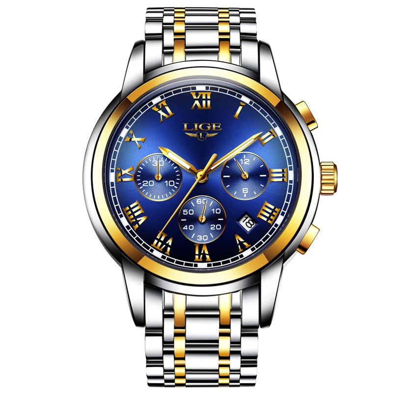 LIGE Men's Sport Chronograph Quartz Watch