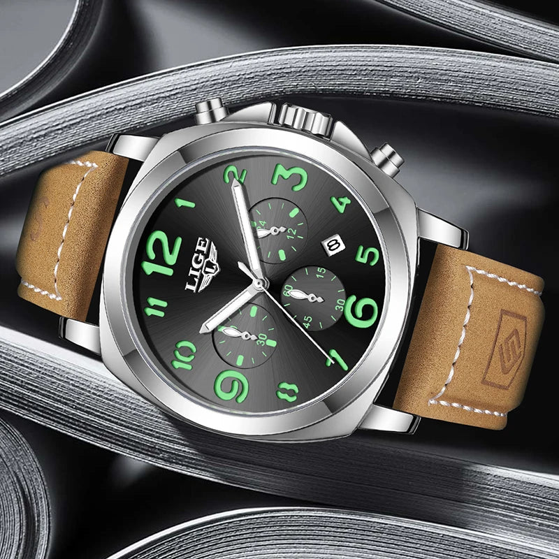 LIGE Luxury Chronograph Sports Watch