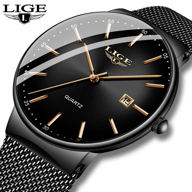 LIGE Ultra-Thin Business Quartz Watch