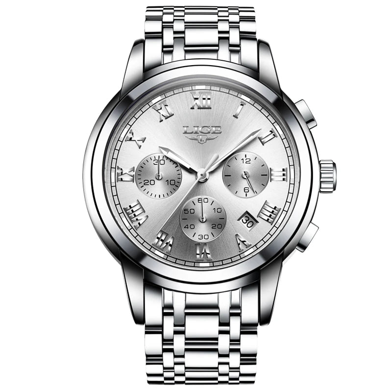 LIGE Men's Sport Chronograph Quartz Watch