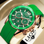 LIGE Men's Silicone Strap Chronograph Watch
