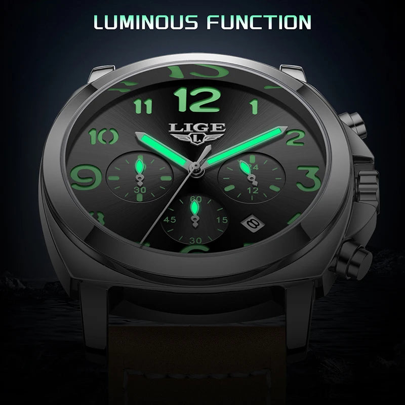 LIGE Luxury Chronograph Sports Watch