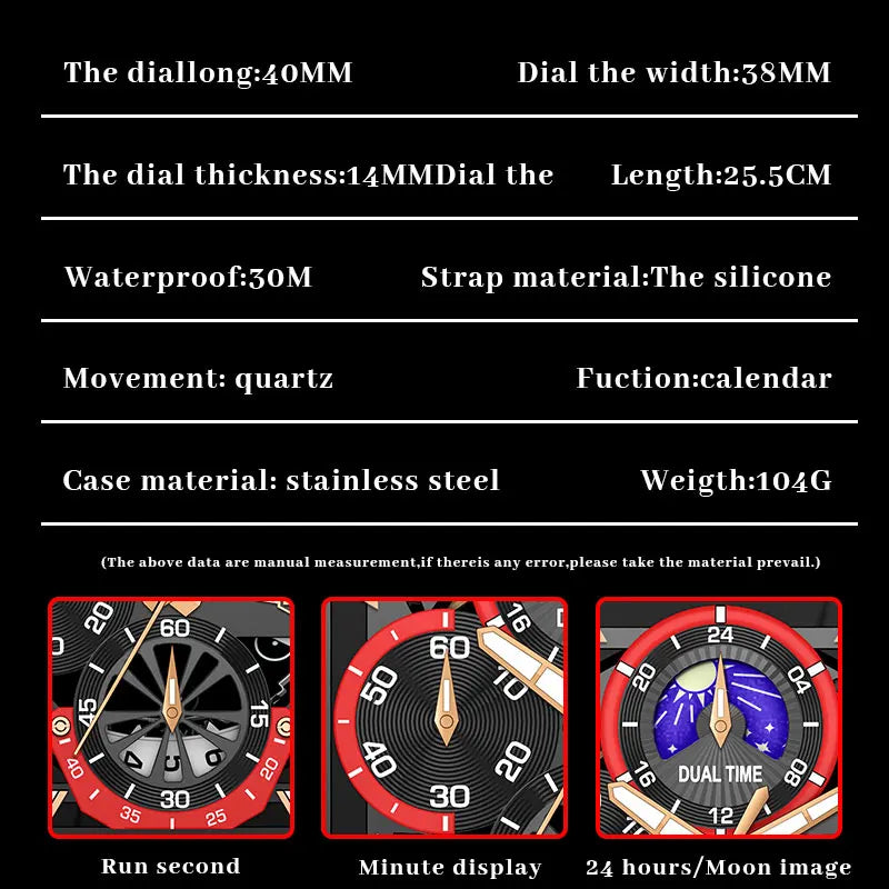 LIGE Chronograph Quartz Watch – Premium Sports Edition