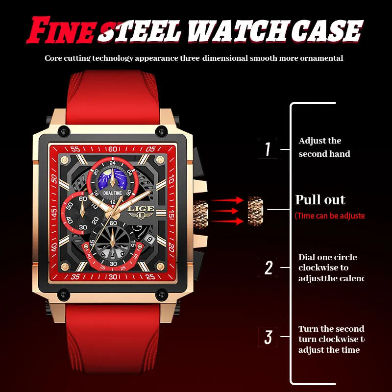 LIGE Chronograph Quartz Watch – Premium Sports Edition