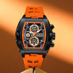 LIGE Men's Orange Sports Chronograph Watch