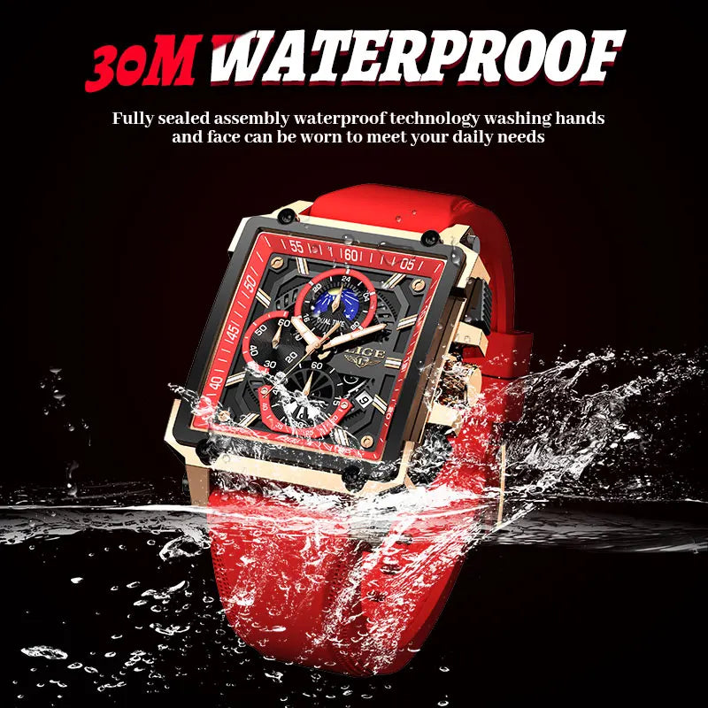 LIGE Chronograph Quartz Watch – Premium Sports Edition