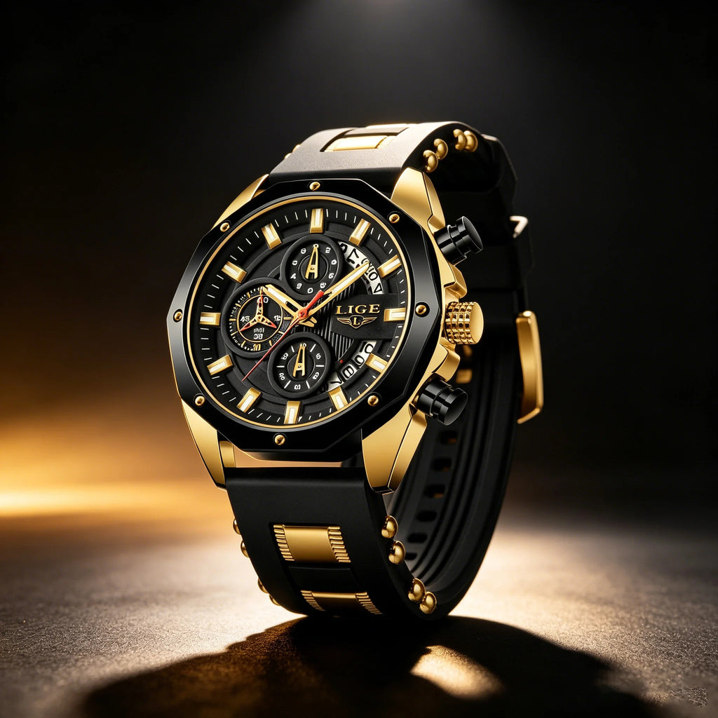 LIGE Men's Sports Chronograph Watch