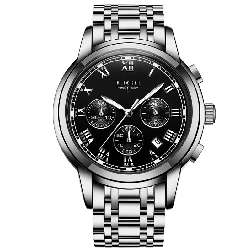 LIGE Men's Sport Chronograph Quartz Watch