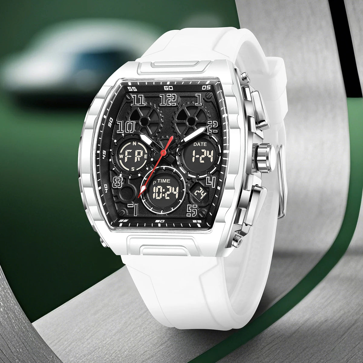 FOXBOX Men's Digital Multifunctional Alarm Watch