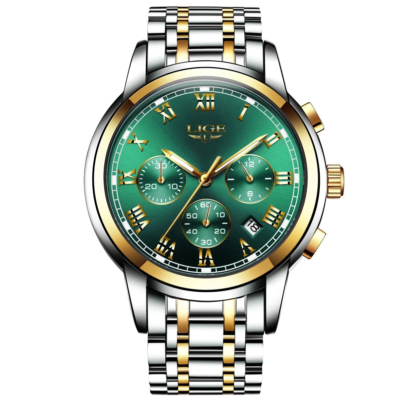 LIGE Men's Sport Chronograph Quartz Watch