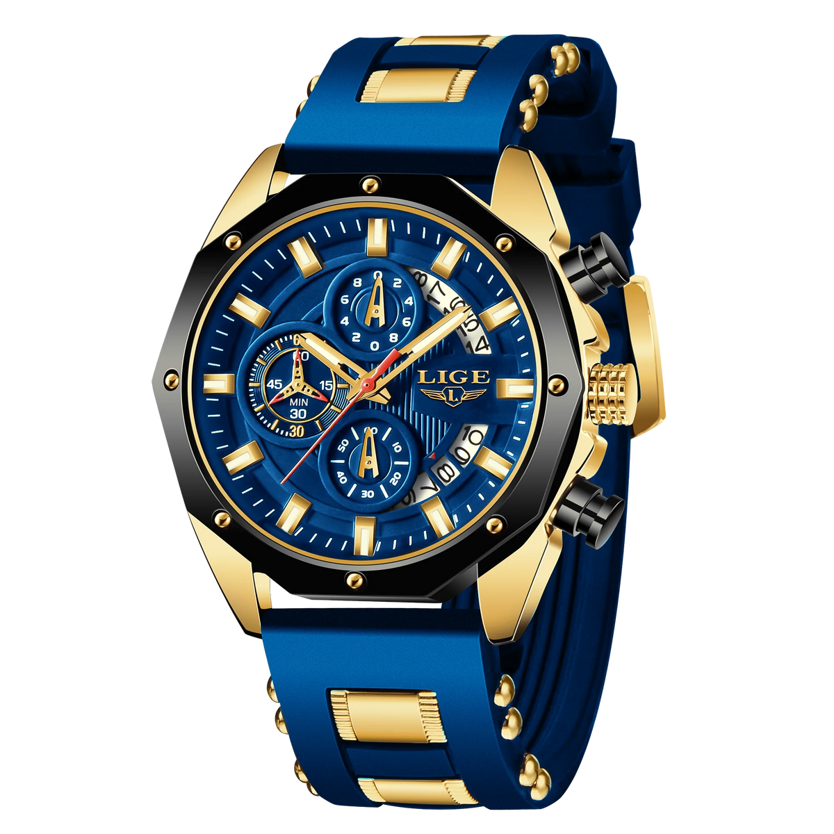 LIGE Men's Sports Chronograph Watch