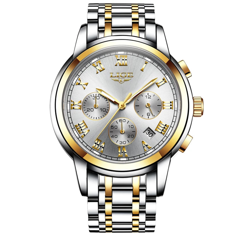 LIGE Men's Sport Chronograph Quartz Watch