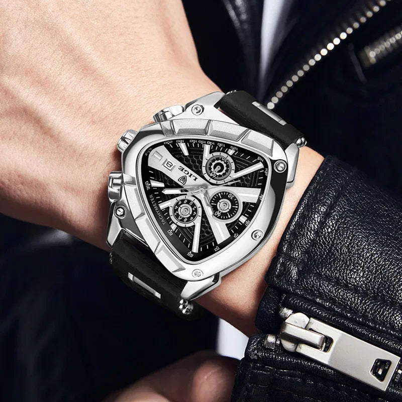 LIGE Men's Triangle Sports Chronograph Watch
