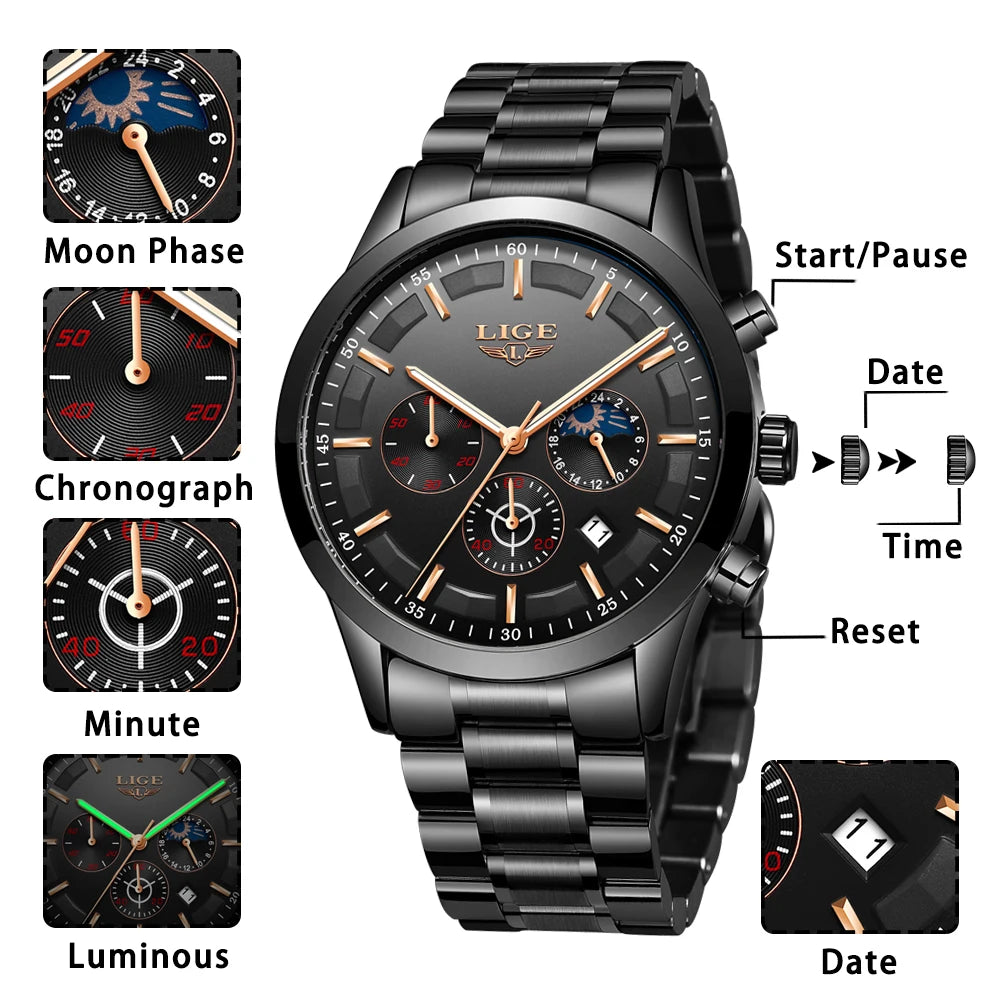 LIGE Military Sports Quartz Watch