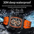 LIGE Men's Orange Sports Chronograph Watch