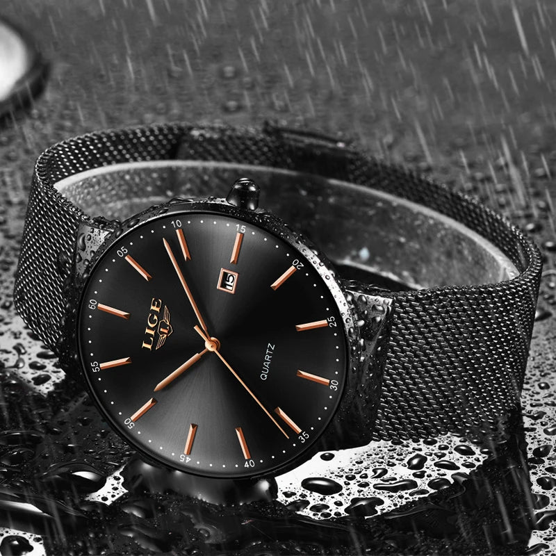 LIGE Ultra-Thin Business Quartz Watch