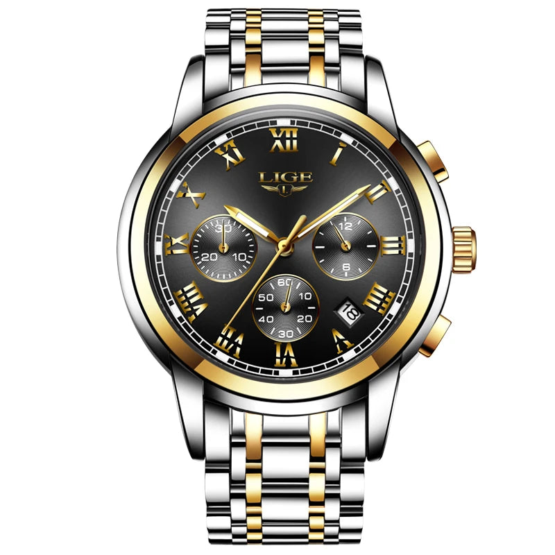 LIGE Men's Sport Chronograph Quartz Watch