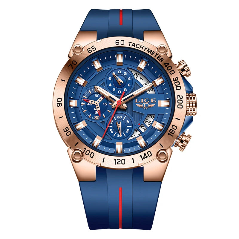 LIGE Men's Military Sports Chronograph Watch