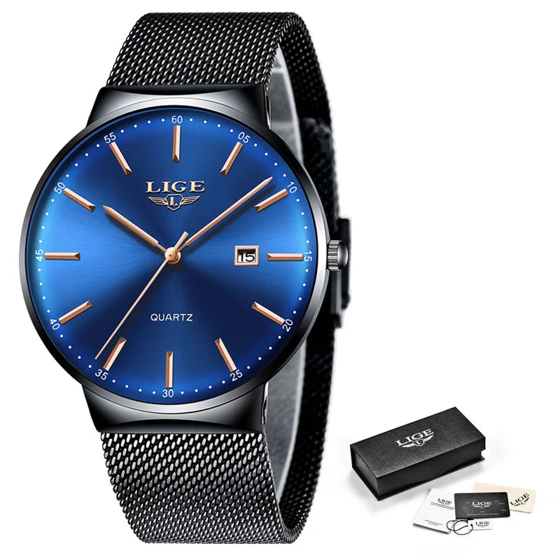 LIGE Ultra-Thin Business Quartz Watch