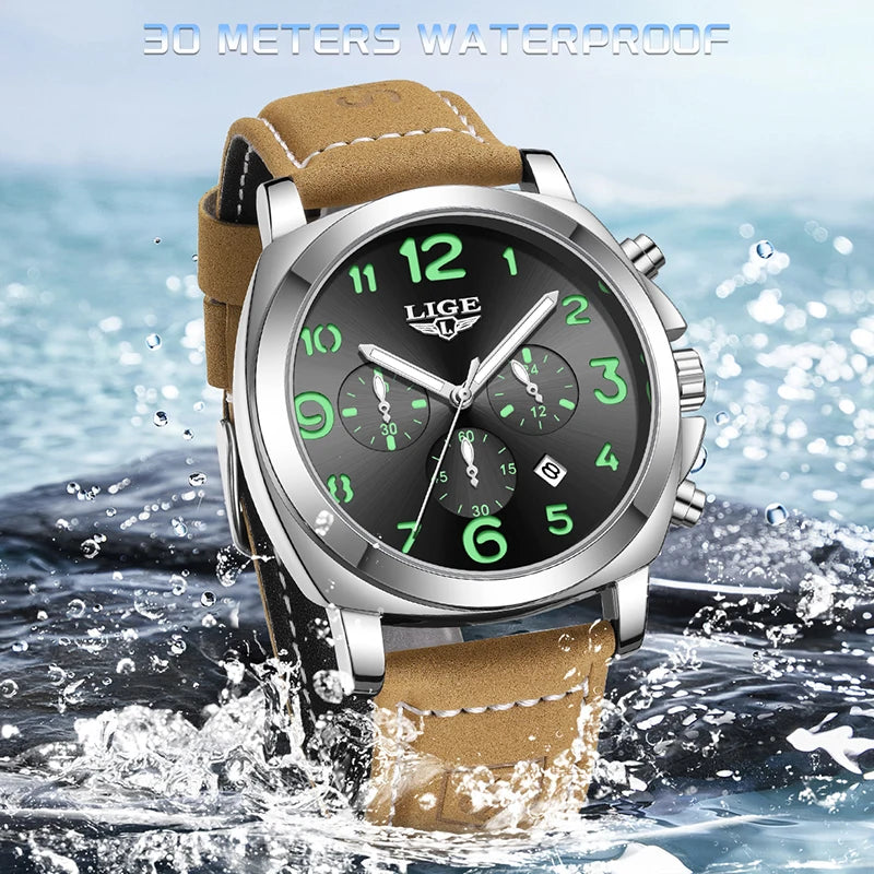 LIGE Luxury Chronograph Sports Watch