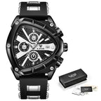 LIGE Men's Triangle Sports Chronograph Watch