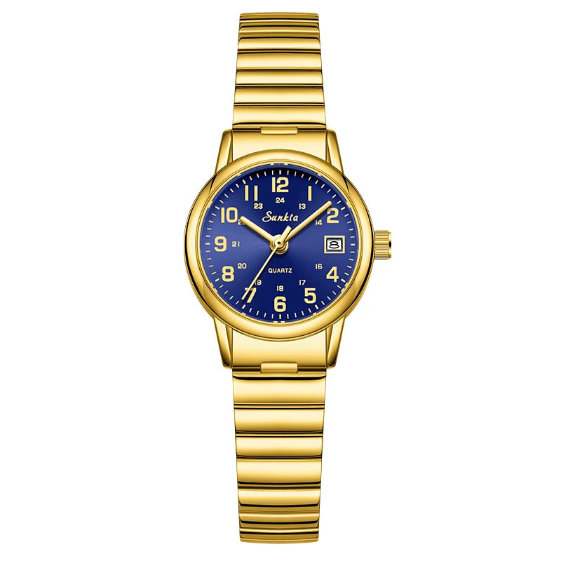 SUNKTA Women's Golden Stainless Steel Watch