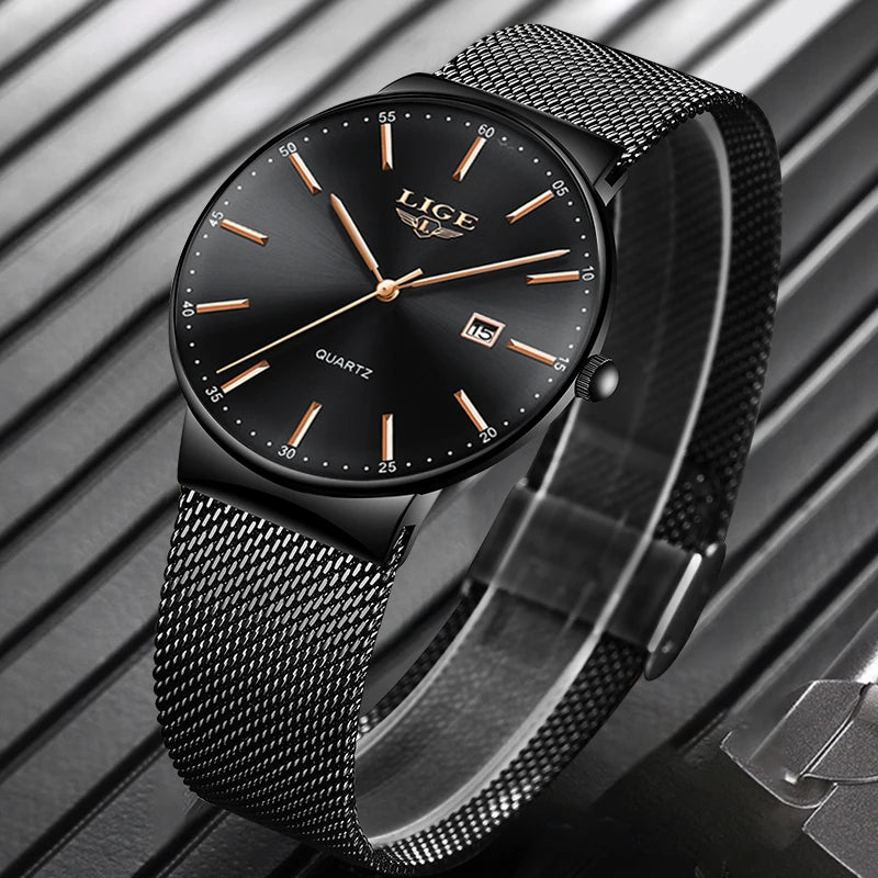 LIGE Ultra-Thin Business Quartz Watch