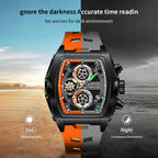 LIGE Men's Orange Sports Chronograph Watch
