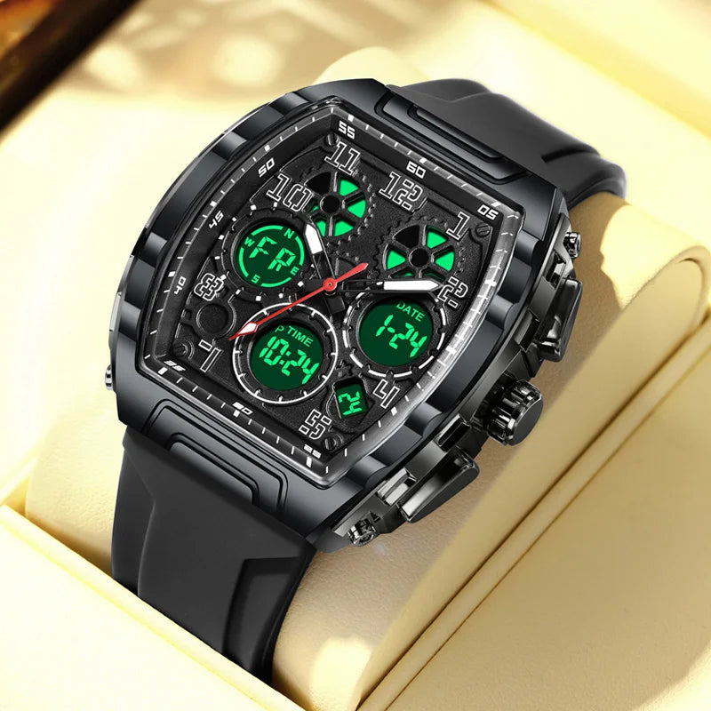 FOXBOX Men's Digital Multifunctional Alarm Watch
